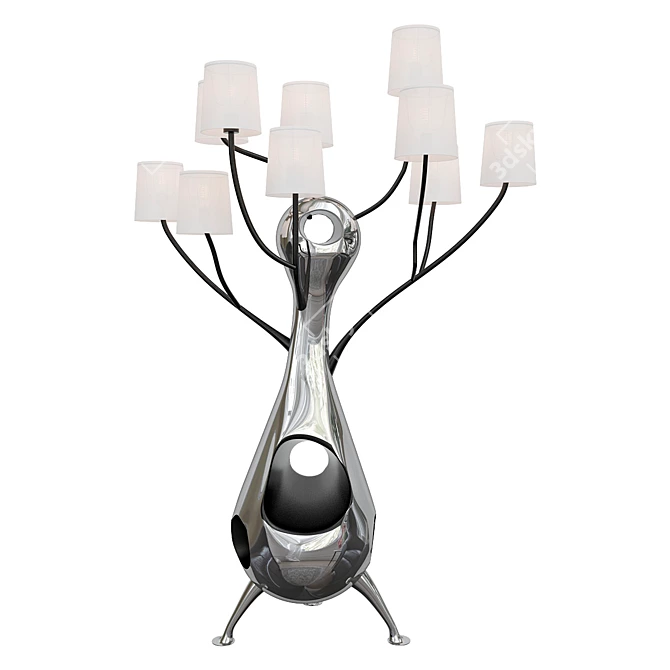  Modernist Torchere Lamp Sculpture 3D model image 1