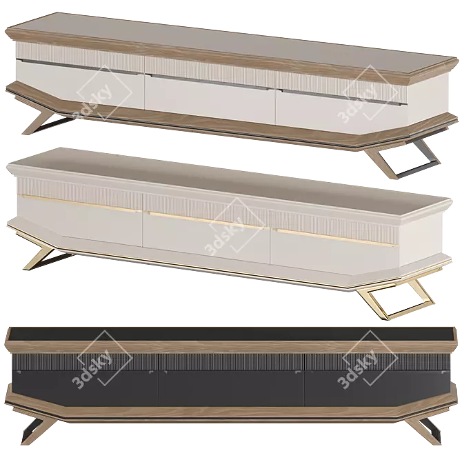 Sleek Modern Bergama TV Unit 3D model image 8