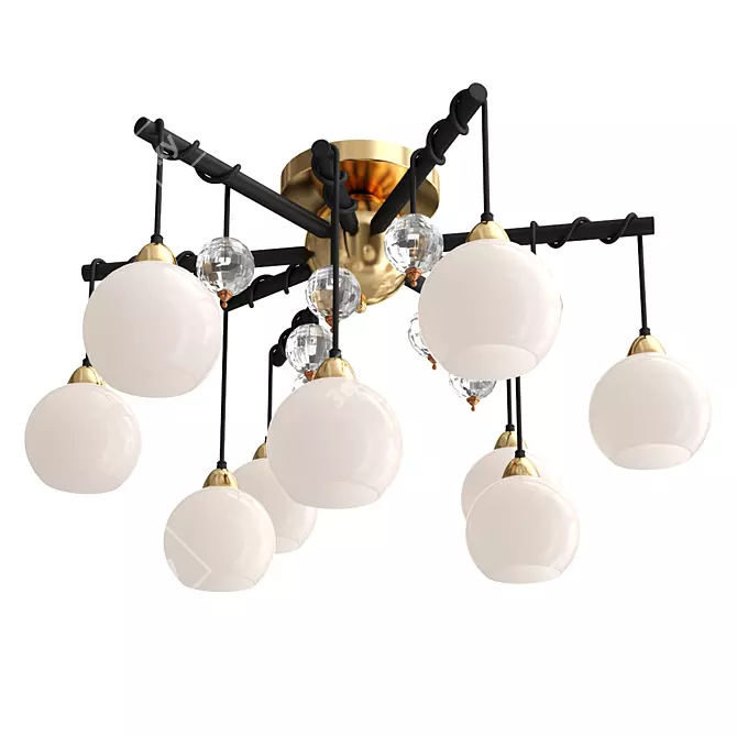 Modern Loft Chandelier V-Ray Render 3D model image 1