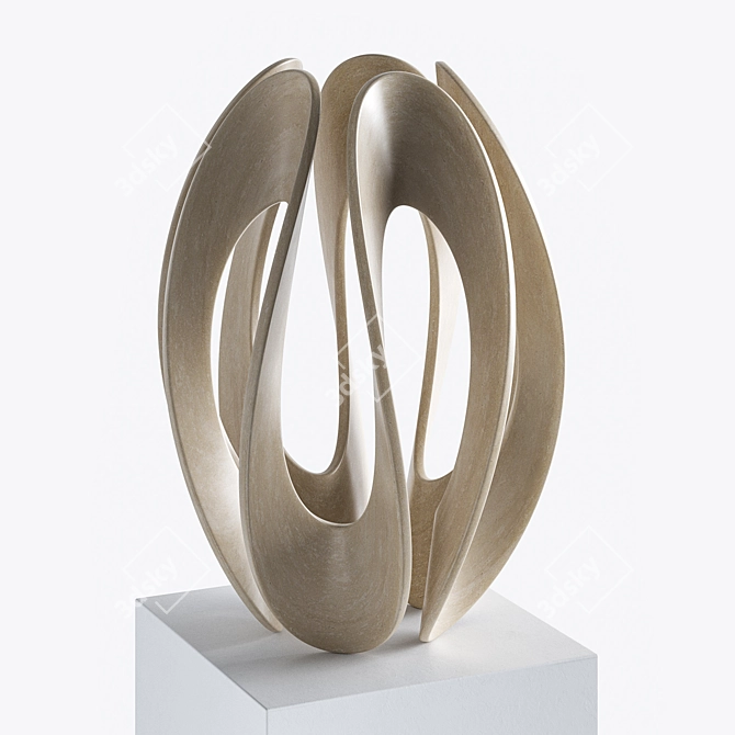 Curvaceous Abstract Sculpture, 3D Printable 3D model image 2