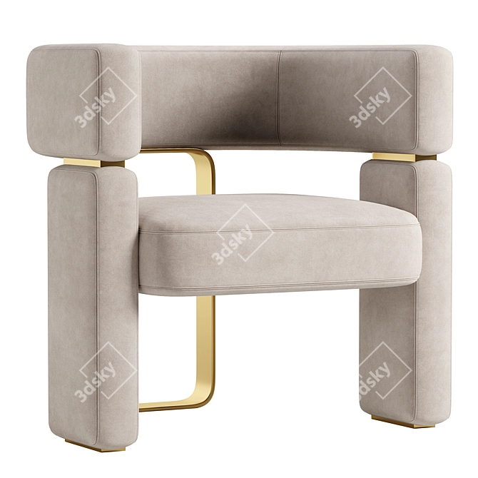 Modern BRASELET Armchair Replica 3D model image 2