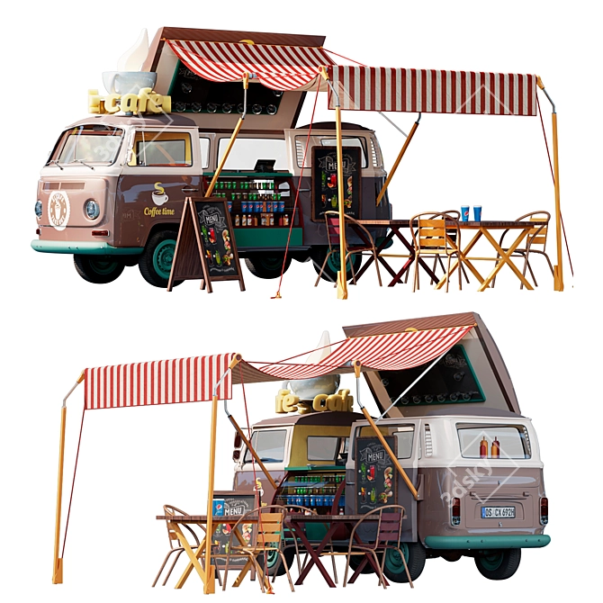 Street Eats Food Track 3D model image 2