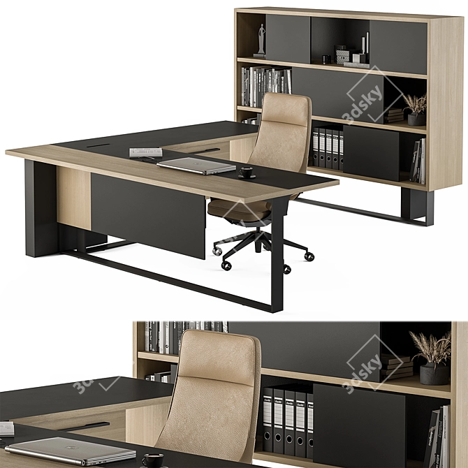 Executive Desk Bundle - Office Furniture 3D model image 1