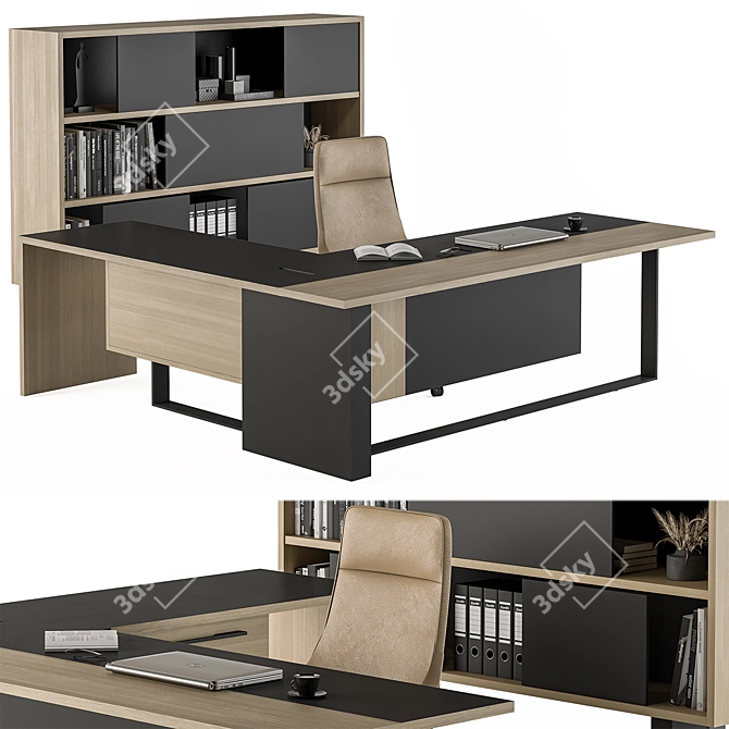 Executive Desk Bundle - Office Furniture 3D model image 4