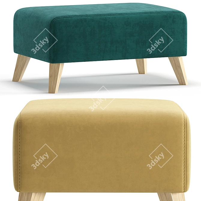 Elegant Newbury Pouffe, 4 Colors 3D model image 5