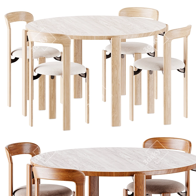 Bruno Rey Dining Set 3D model image 1