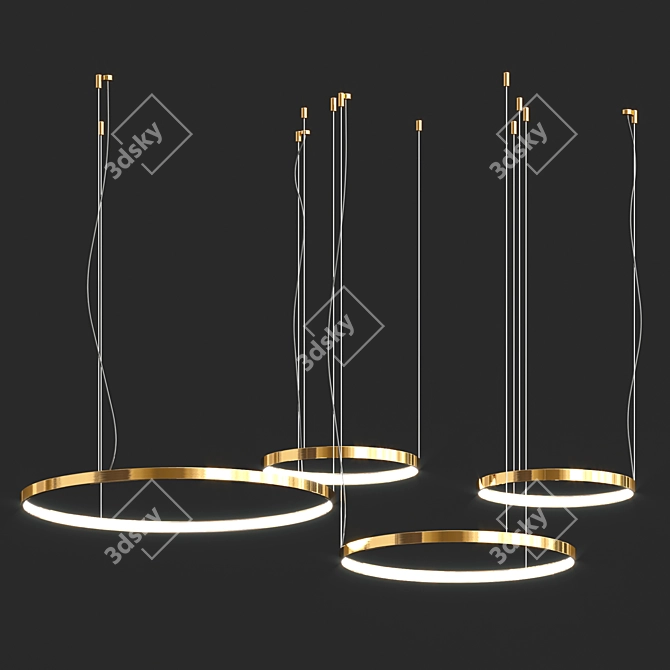 Minimalist LED Pendant Lamps 3D model image 3