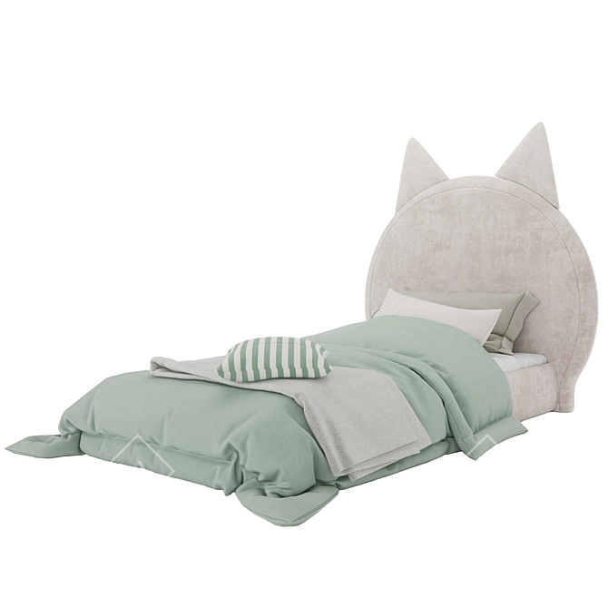 Cat Silhouette Kids Bed 3D model image 3