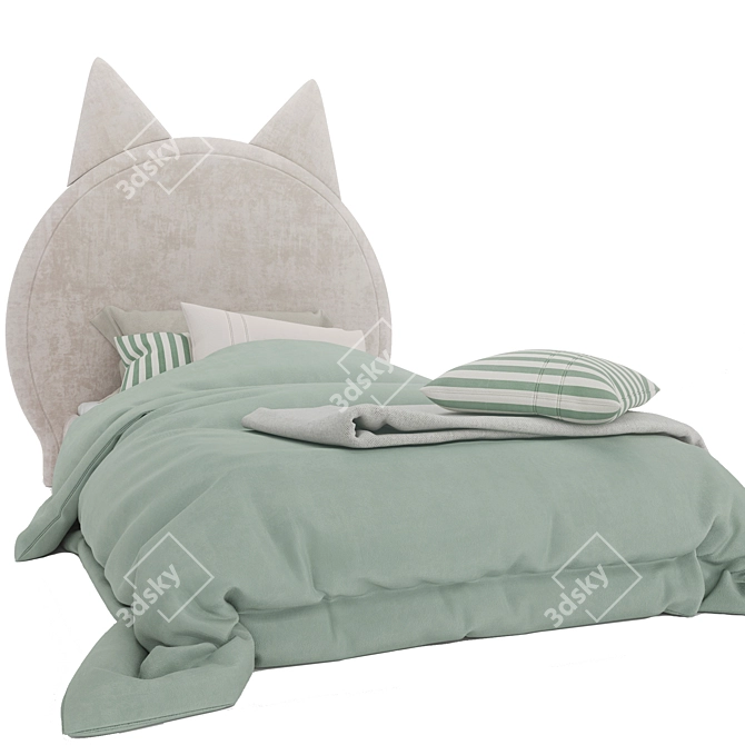 Cat Silhouette Kids Bed 3D model image 4