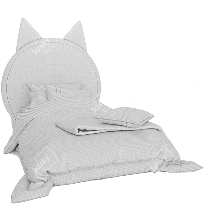 Cat Silhouette Kids Bed 3D model image 5