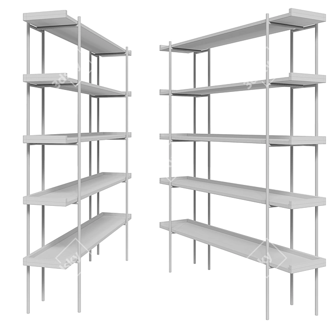  Adjustable Steel Shelving Unit 3D model image 2