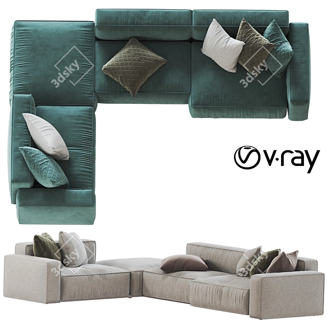  Contemporary Modular MARECHIARO Sofa 3D model image 5