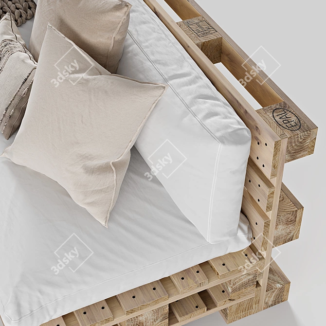 White Pallet Sofa with Turbosmooth 3D model image 6