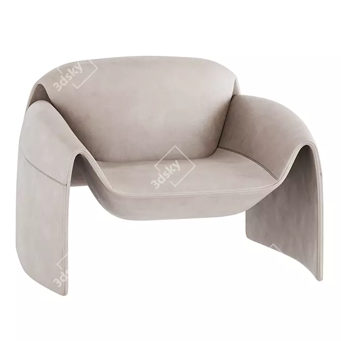 Elegant Le Club Armchair for Quick Delivery 3D model image 2