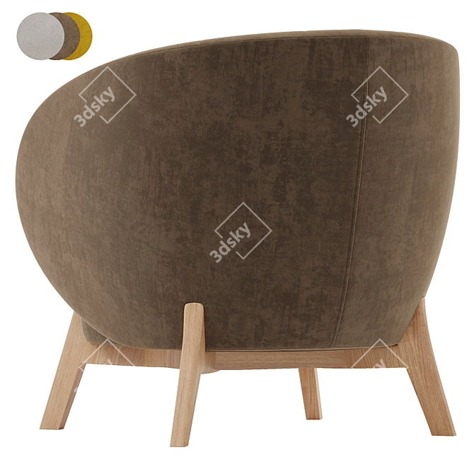 Contemporary Armchair Tilar Collection 3D model image 5