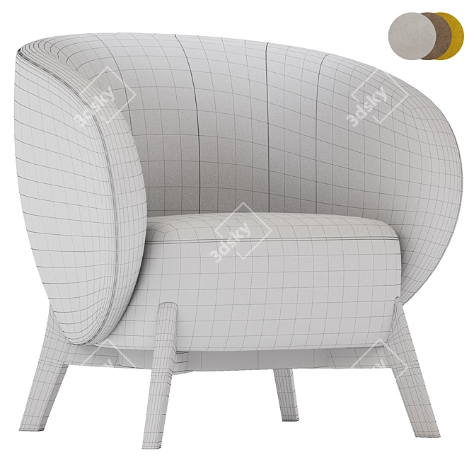 Contemporary Armchair Tilar Collection 3D model image 6