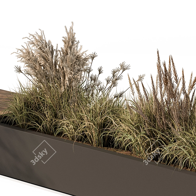 Cityscape Bench and Garden Set 3D model image 4