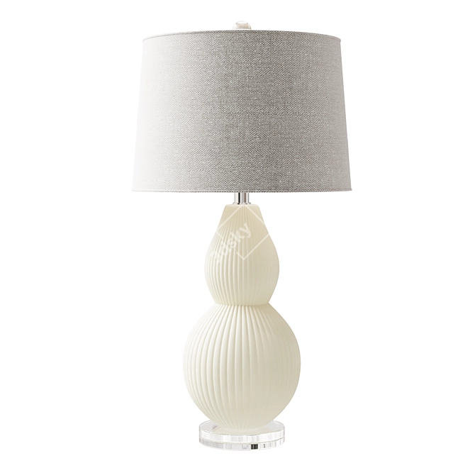 Elegant Cream Ceramic Table Lamp 3D model image 1