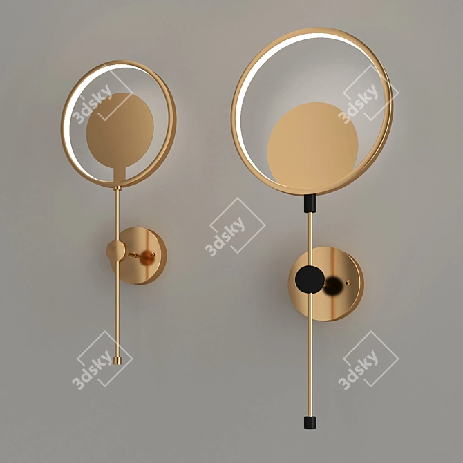 Elegant Contemporary Wall Light 3D model image 2