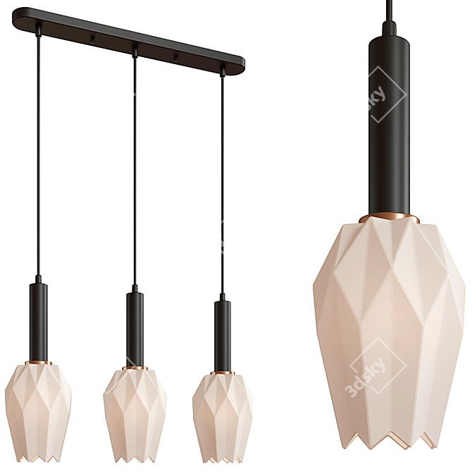  Loft Market Pendant Light, 3 Lamps 3D model image 2