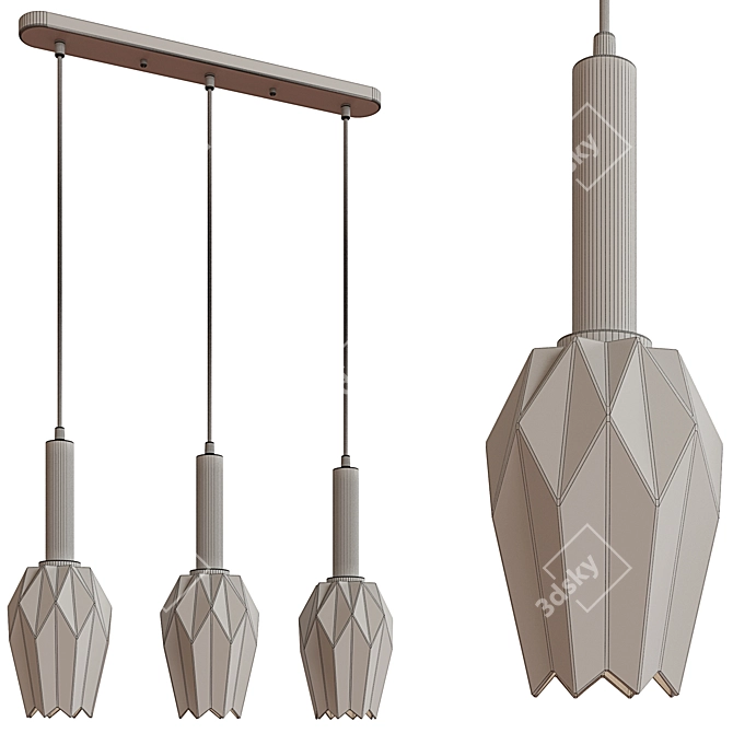  Loft Market Pendant Light, 3 Lamps 3D model image 4