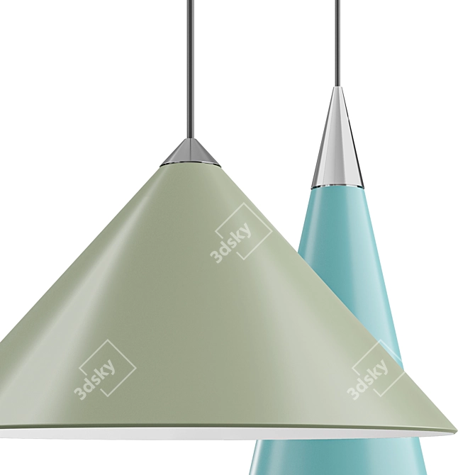 Versatile Conical Pendant Light 3D model image 2