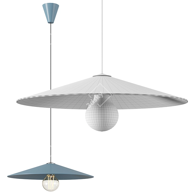 Versatile Cone Pendant Light 3D model image 2