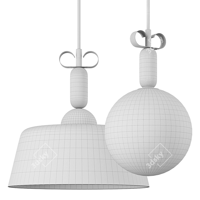 BON TON Aluminum Pendant Light 3D model image 4