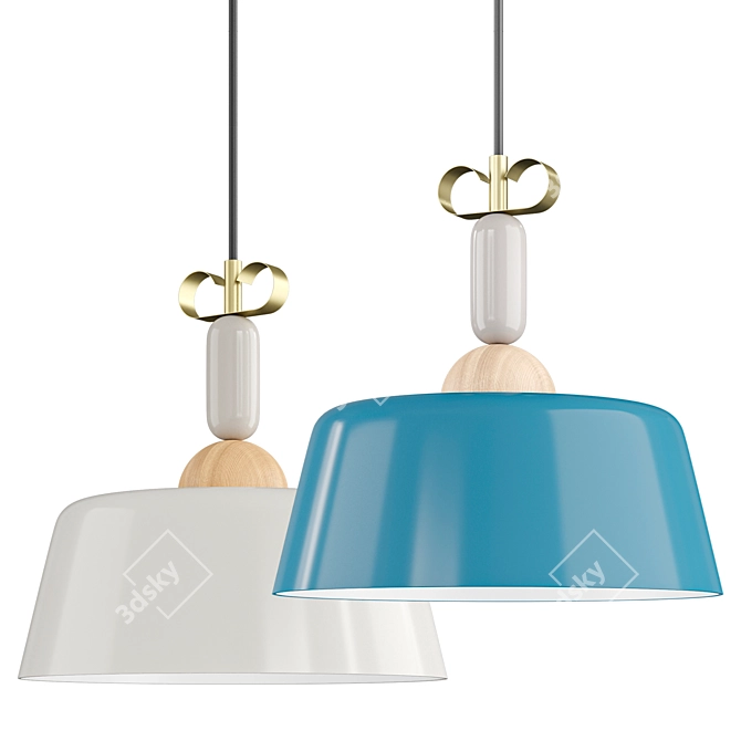 BON TON Aluminum Pendant Light 3D model image 5