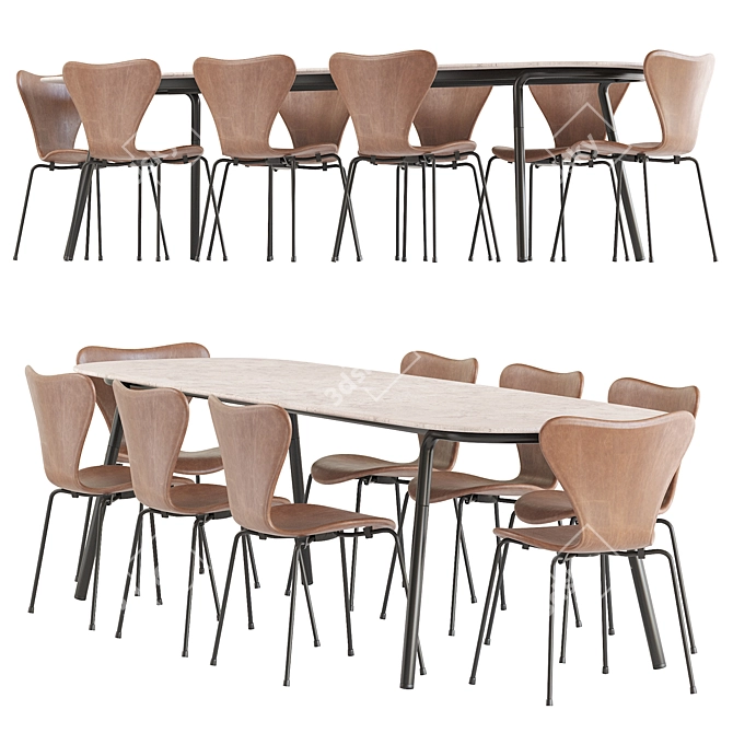 Sleek Minus Manutti Table Set 3D model image 5