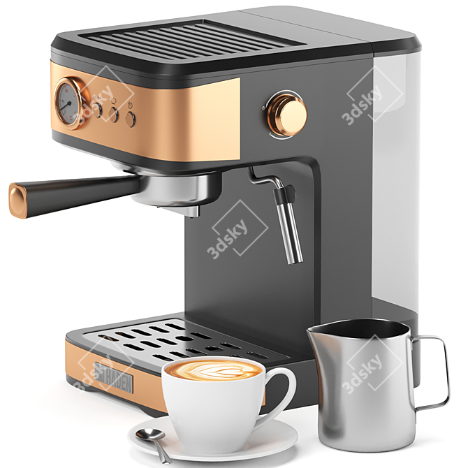 Stylish Espresso Maker, 3-in-1 3D model image 5