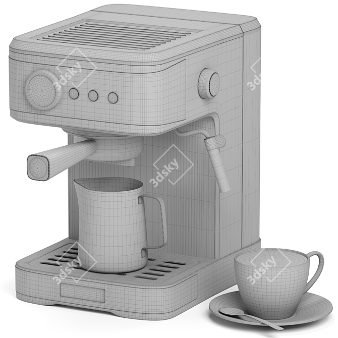 Stylish Espresso Maker, 3-in-1 3D model image 14