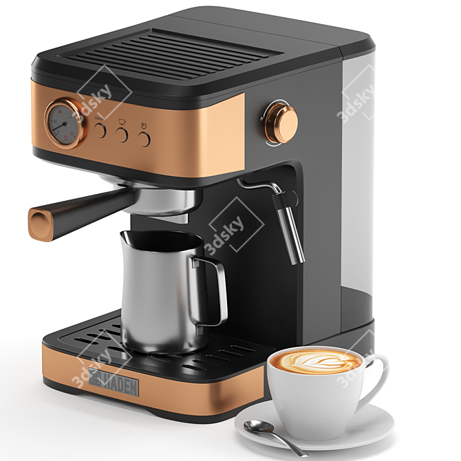 Stylish Espresso Maker, 3-in-1 3D model image 17