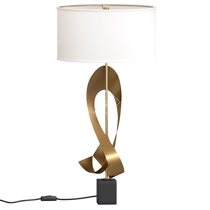 Sculptural Ribbon Buffet Lamp 3D model image 1