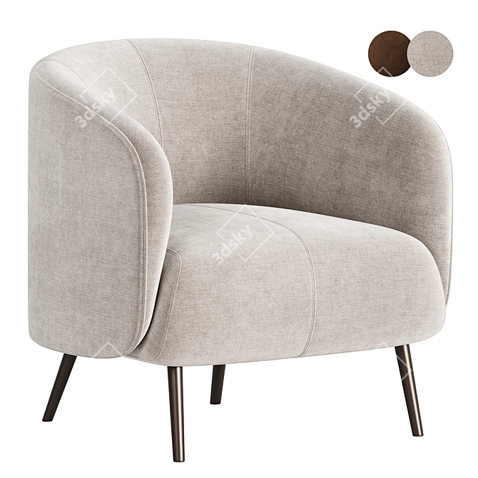 Contemporary Amalfi Armchair in Fabric 3D model image 1