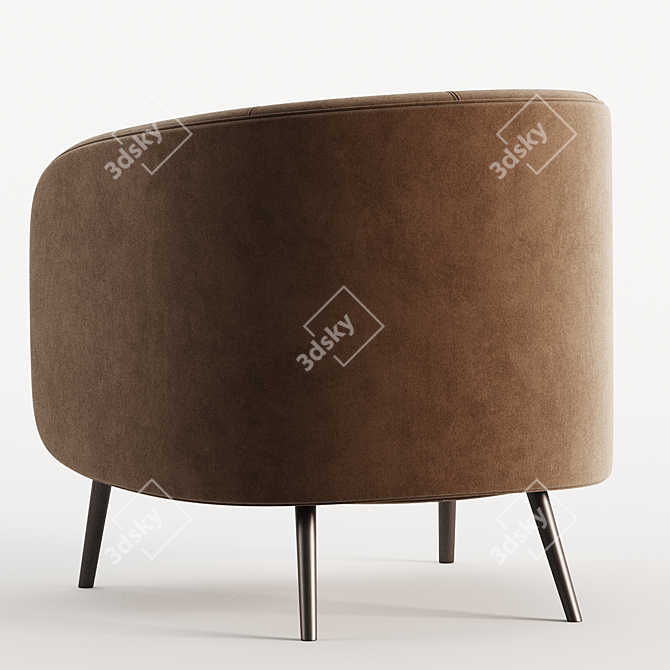 Contemporary Amalfi Armchair in Fabric 3D model image 3