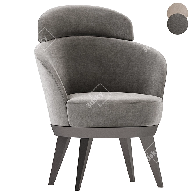 Modern Swivel Armchair with Style 3D model image 1