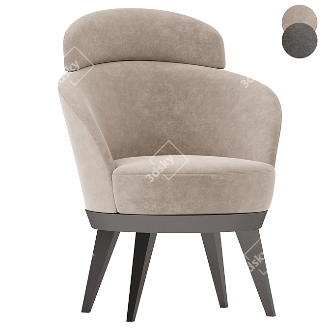 Modern Swivel Armchair with Style 3D model image 2