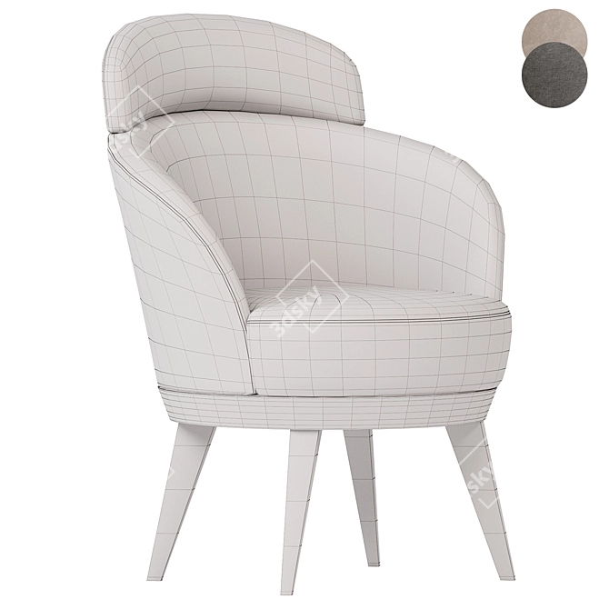 Modern Swivel Armchair with Style 3D model image 4