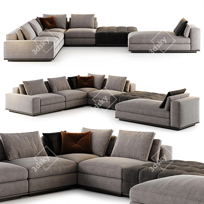 Sleek Modern Lawrence Sofa Ensemble 3D model image 1