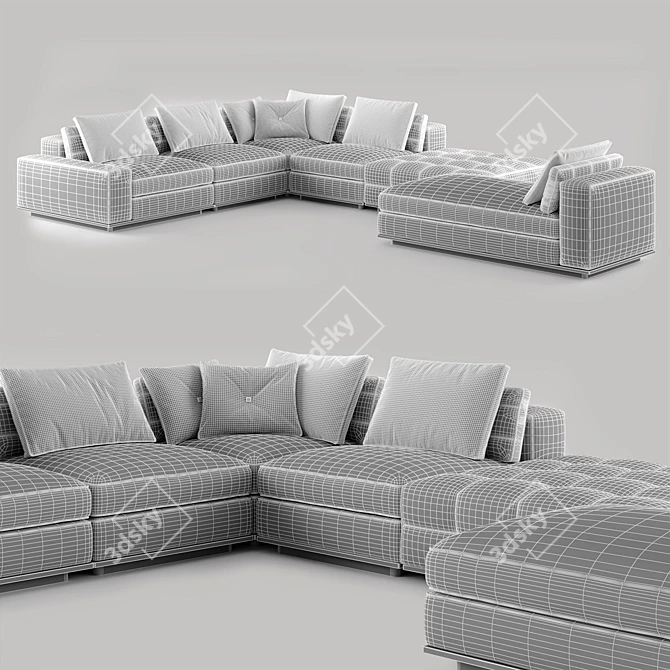 Sleek Modern Lawrence Sofa Ensemble 3D model image 6