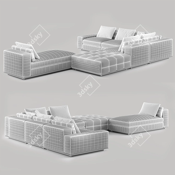 Sleek Modern Lawrence Sofa Ensemble 3D model image 7