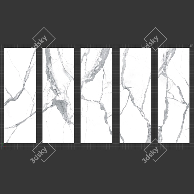 Luxury Statuario Altissimo Tile Set 3D model image 3