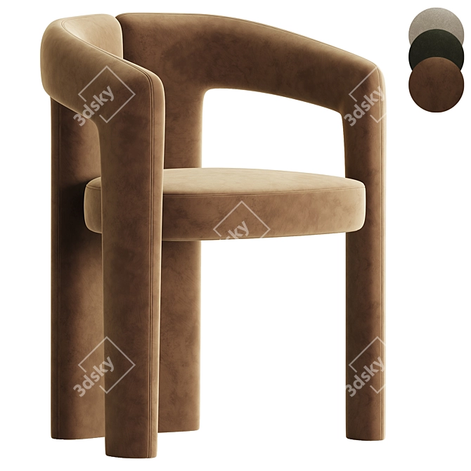 Modern DUDET Chair Collection 3D model image 2