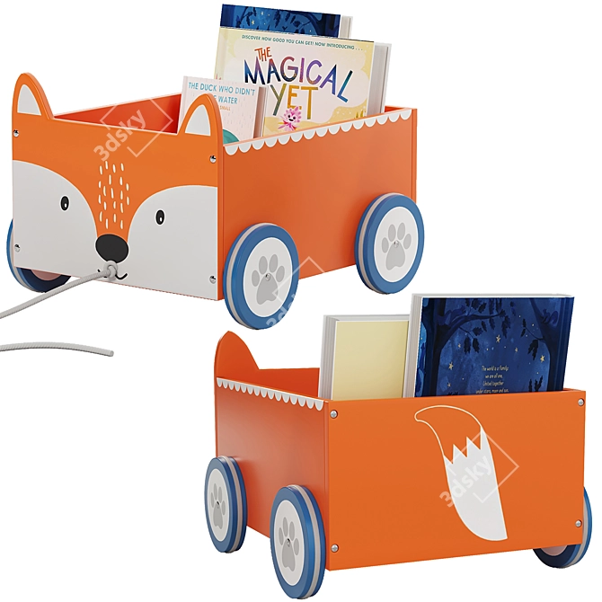 Kids Book Carts Collection 3D model image 2