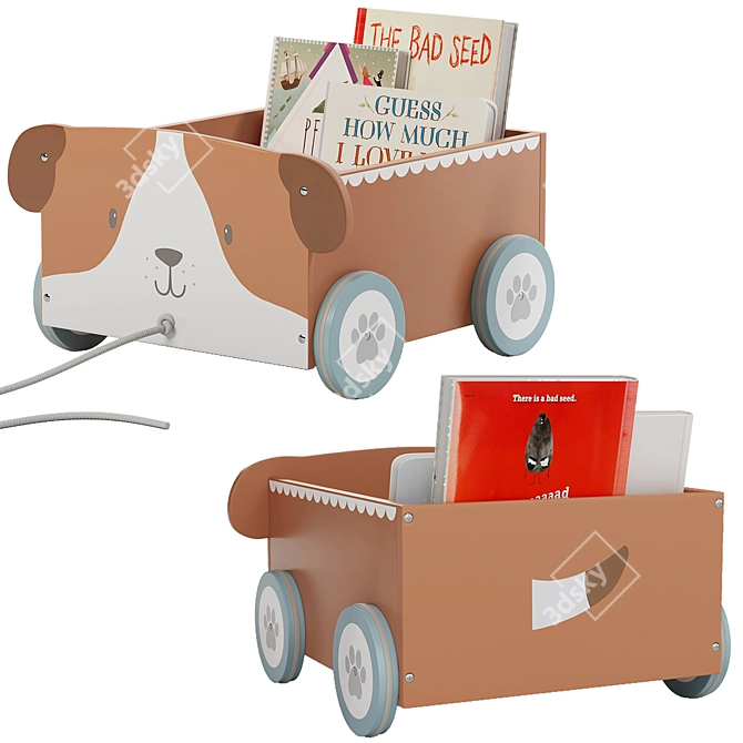 Kids Book Carts Collection 3D model image 4