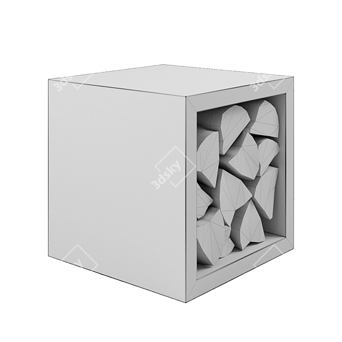 Concrete Firewood Holder 45cm Organic 3D model image 3