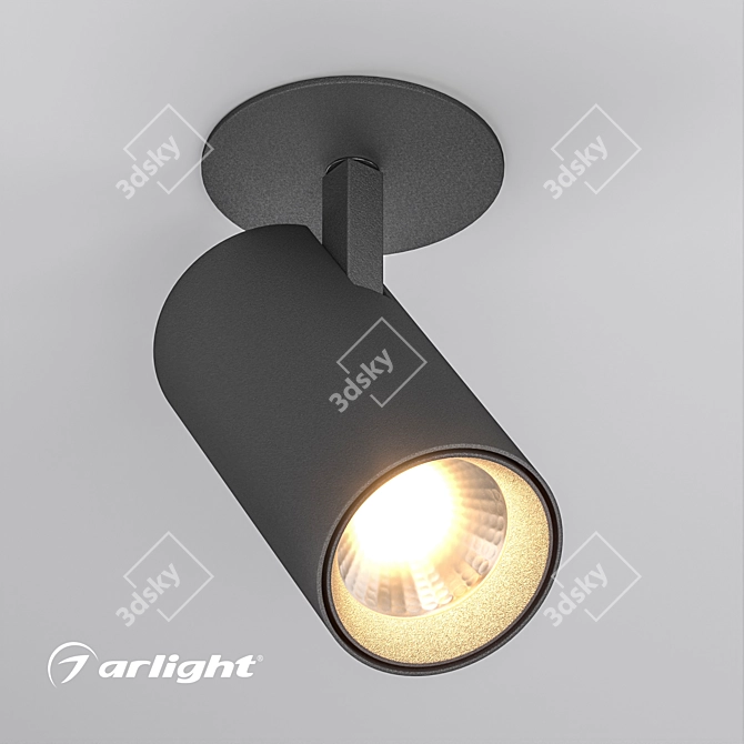 Modern Adjustable Recessed Accent Light 3D model image 1