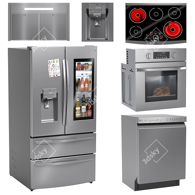 LG Kitchen Appliances Collection 3D model image 3