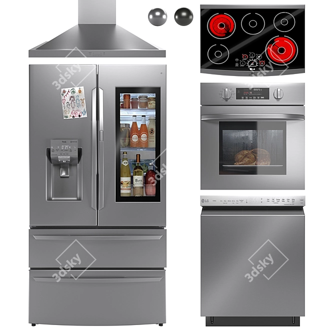 LG Kitchen Appliances Collection 3D model image 6